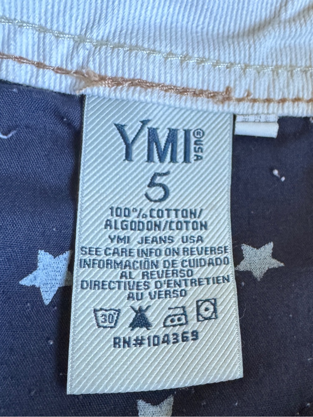 Distressed Denim Shorts with Flag Pocket & Star Details - Picture 5 of 7